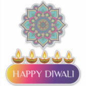 #5. Prettig Divali, het lichtfestival van India Sticker (Voorkant)