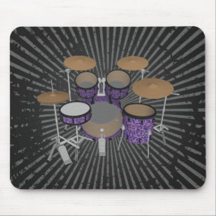 5-puntsdrumkit - aangepaste drums - Mousepad Muismat