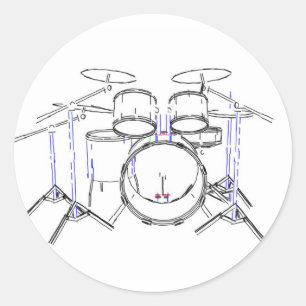 5-puntsdrumkit: markeringstekening: ronde sticker
