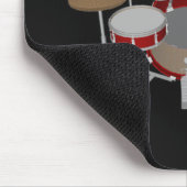 5-puntsdrumset - Rode drums - Black Mousepad Muismat (Hoek)