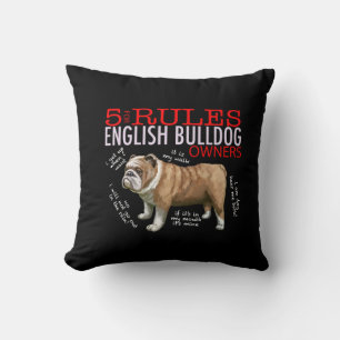 5 Regels voor Engelse bulledog Oowner Bulldog Dad  Kussen