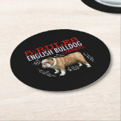 5 Regels voor Engelse bulledog Oowner Bulldog Dad Ronde Kartonnen Onderzetter (Gebogen)