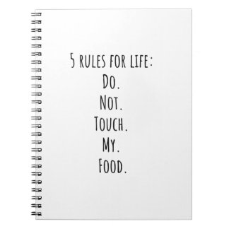 5 regels voor het leven do. Niet. Tik. Mijn. Voeds Notitieboek