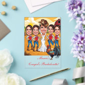 5 rustieke Cowgirl karikaturen Bachelorette Acryl Uitnodigingen (Insitu (Huwelijk))