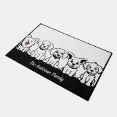 5 Schattige Dog Aangepaste tekst Deurmat (Schuin)