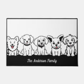 5 Schattige Dog Aangepaste tekst Deurmat (Voorkant)