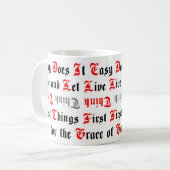 5 Slogans sobriété traditionnels Mug (Devant gauche)