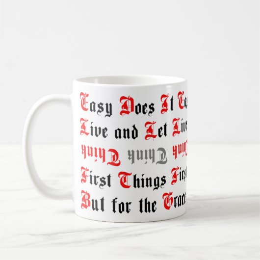 5 Slogans sobriété traditionnels Mug (Gauche)