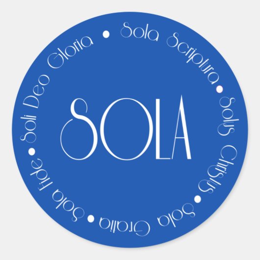 5 Solas Ronde Sticker (Voorkant)