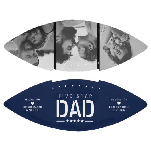 5 STAR DAD Moderne Cool 3 Foto Vaderdag American Football (Panelen)
