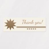 5 Star Gouden Tekst Cream Bedankt Waterdichte Labe Labels (Design 1)