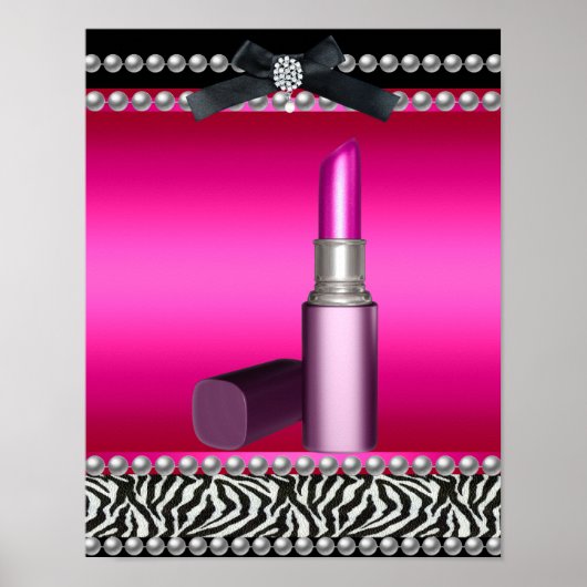 5 Stephanie Banner Hot Pink Zebra Leopard Poster (Voorkant)