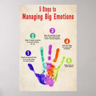 5 Steps To Managing Big Emotions Poster