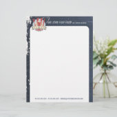 5 sterkreeft met vorkmes chalkboard chef catering gepersonaliseerd briefhoofd (Staand voorkant)