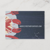 5 sterkreeft met vorkmes chalkboard chef catering visitekaartje (Achterkant)