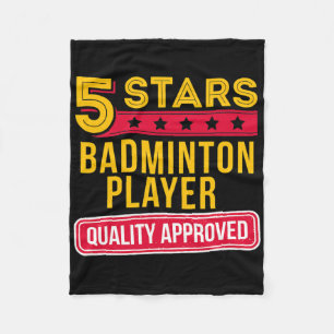 5 Sterren Badminton Speler - Grappig Racquet Sport Fleece Deken