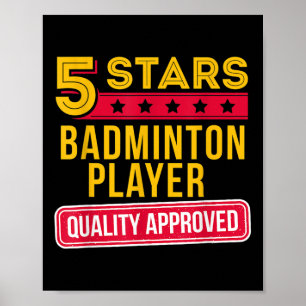 5 sterren badmintonspeler - Grappige Racquet Sport Poster