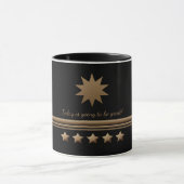 5 sterren in geborsteld Gold Black Professional Mok (Midden)