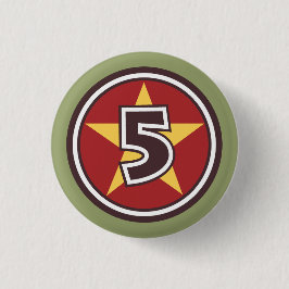 5 sterren ronde button 3,2 cm