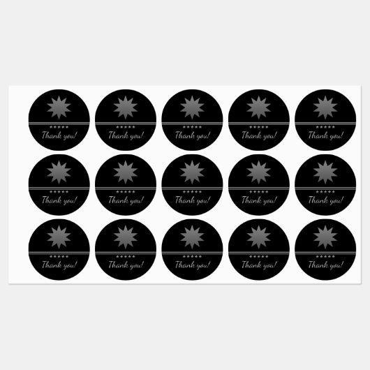 5 sterren Silver Text Black Professional Labels (Vel)