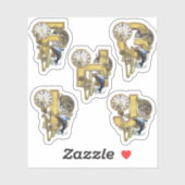 5 Sticker de sculpture Steampunk F G H E J (Feuille)