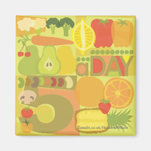 5 stuks per dag en veg magnet magneet