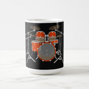 5-stuks trommelkit - Oranje - koffie Mok - drumset