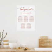 5 Tabellen Roos Gold Wedding Seding Chart Sign Poster (Keuken)