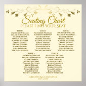 5 Table Elegant Gold & Cream Mariage Tableau de si (Devant)