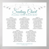 5 Table Turquoise & Gris Elégant Tableau de siège  (Devant)