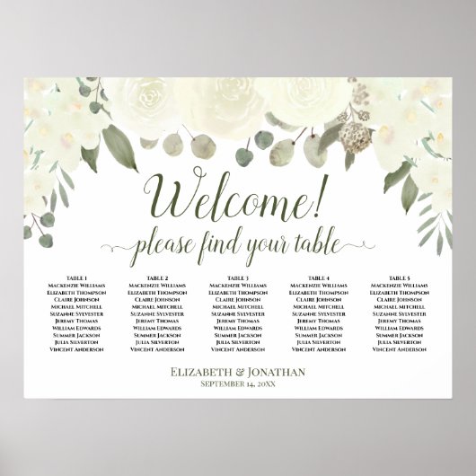 5 Tableau Roses blanches - Siège de bienvenue (Devant)