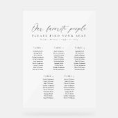 5 Tables Favorite People Acrylic Seating Chart Acryl Bord (Voorkant)