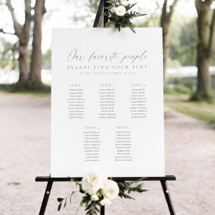 5 Tafels Stoelindeling van onze favoriete mensen Poster