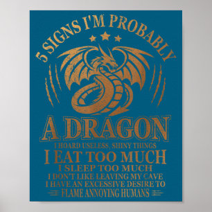 5 tekenen dat ik waarschijnlijk een draak ben Funn Poster