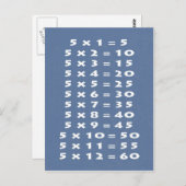 #5 Times Table Collectible Briefkaart (Voorkant / Achterkant)