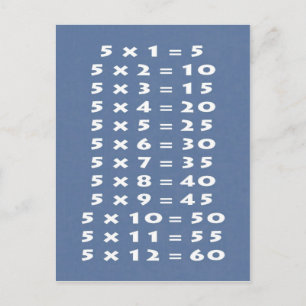 #5 Times Table Collectible Briefkaart
