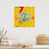 5 VAN 4 MENSEN Wiskunde Joke Poster (Keuken)