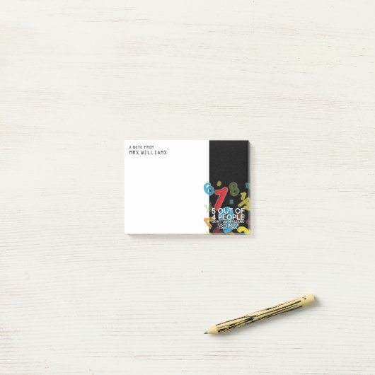 5 VAN 4 PERSONEN Wiskunde Funny Quote Post-it® Notes (Op bureau)