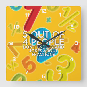 5 VAN DE 4 MENSEN VIERKANTE KLOK