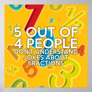 5 VAN DE 4 MENSEN Wiskundegrap Poster