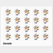 5 VIJF VINGER PRAYER-STEUN RONDE STICKER (Vel)