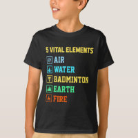 5 Vitale Elementen Lucht Water Badminton Aarde Vuu