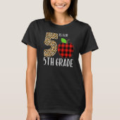 5 = voor de 5de graad leraar leidingbuffer t-shirt (Voorkant)