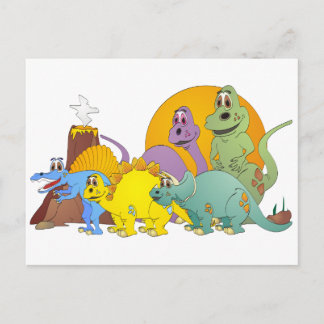 5 vrienden van de dinosaurus briefkaart