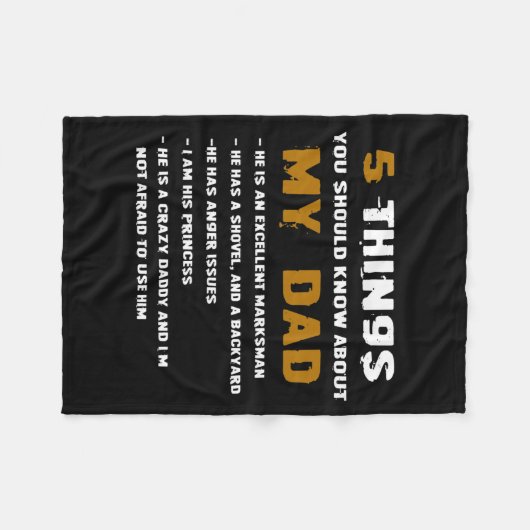 5 Wat je moet weten over mijn vader Fleece Deken (Voorkant (Horizontaal))