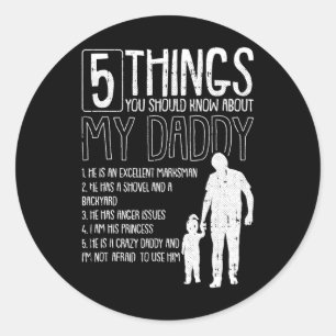 5 Wat je moet weten over mijn vaders dag Ronde Sticker