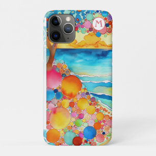 *~* 5 Waterverf Zee Strand Parapluzand iPhone 11 Pro Hoesje