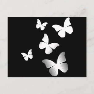 5 Witte Butterflies Briefkaart