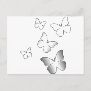 5 Witte Butterflies Briefkaart
