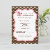 5 x7 Bruine Butterfly Birthday Party Invite Kaart (Staand voorkant)